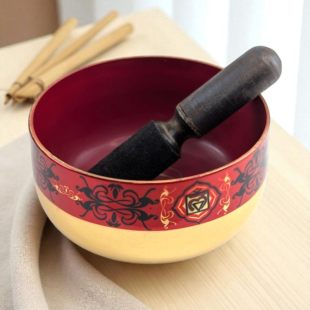 Red Root Chakra meditation bowl available at zen collection crystal shop near me