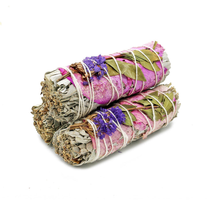 Rose Statice and Sage Smudge Stick - Zen Collection