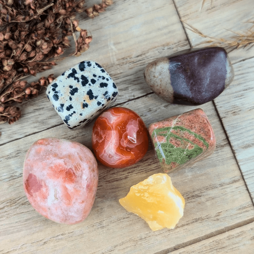 Ensemble de cristaux pour le chakra sacré 
