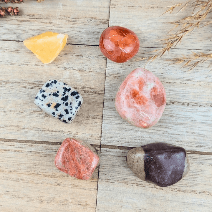 Ensemble de cristaux pour le chakra sacré 
