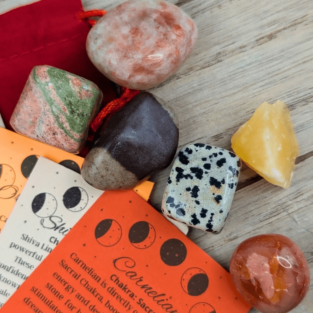 Ensemble de cristaux pour le chakra sacré 