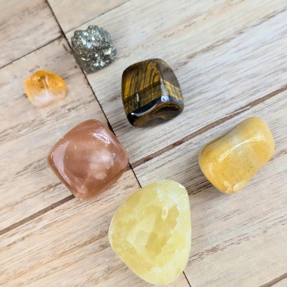 Solar Plexus Chakra Crystal Set will balance this energy center , improving self confidence and determination to overcome challenges 