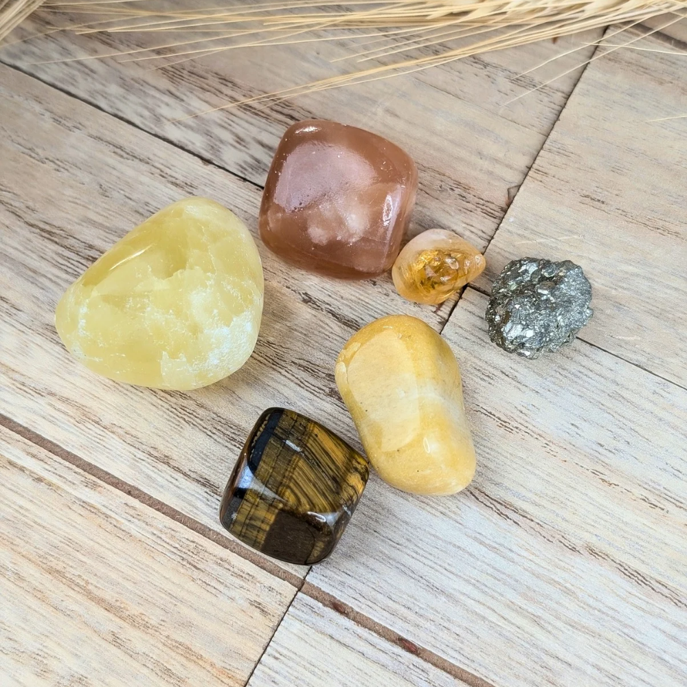 Solar Plexus Chakra Crystal Set will balance this energy center , improving self confidence and determination to overcome challenges 