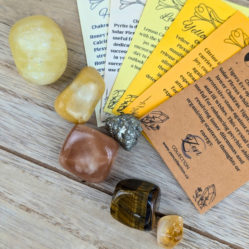 Solar Plexus Chakra Crystal Set will balance this energy center , improving self confidence and determination to overcome challenges 