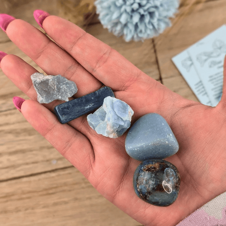 Throat Chakra Crystal Set available today! This set will encourage you to open and freely communicate and express yourself