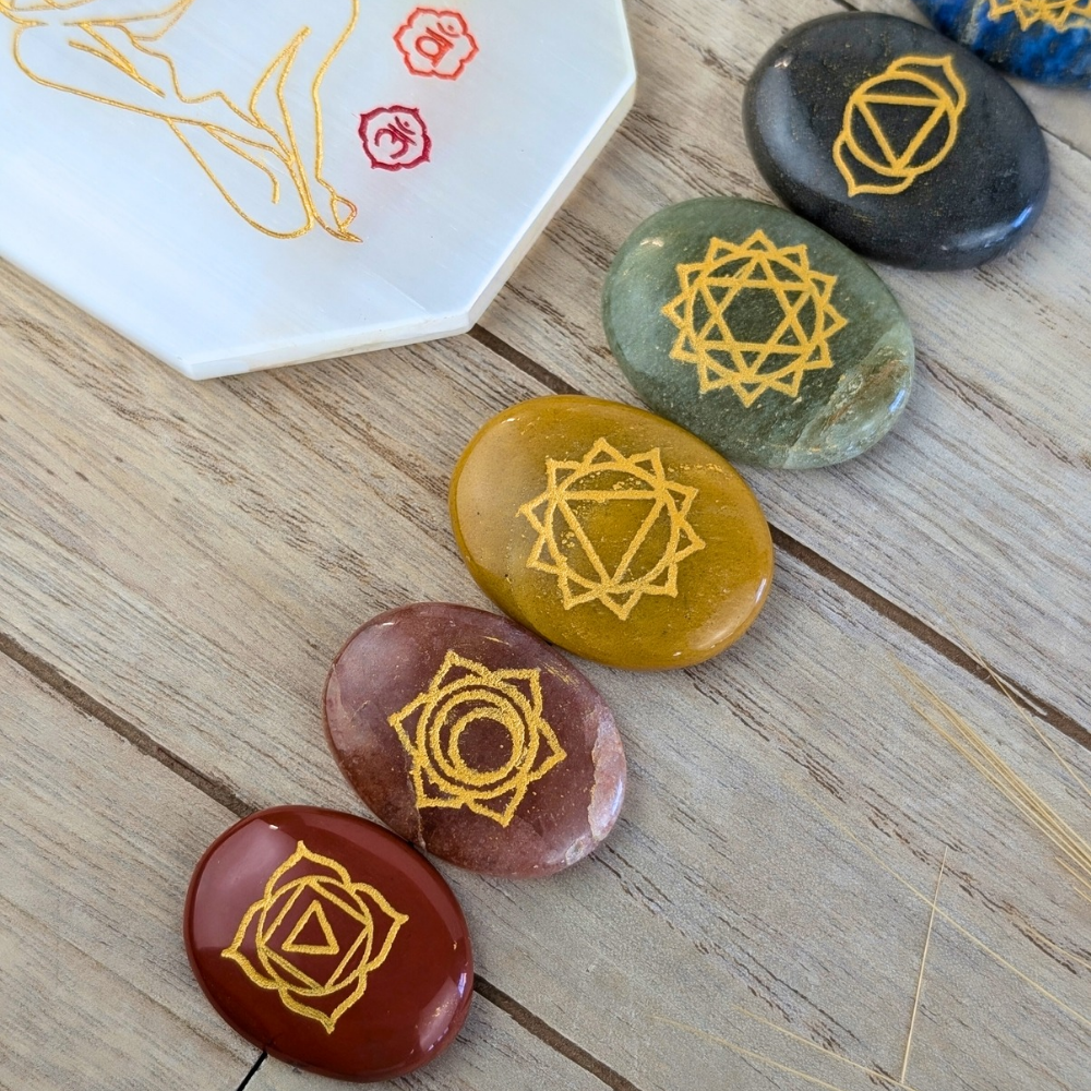 Our Handmade Chakra Worry Stone Set will balance and cleanse your entire chakra system. Hurry, this is the only set available 