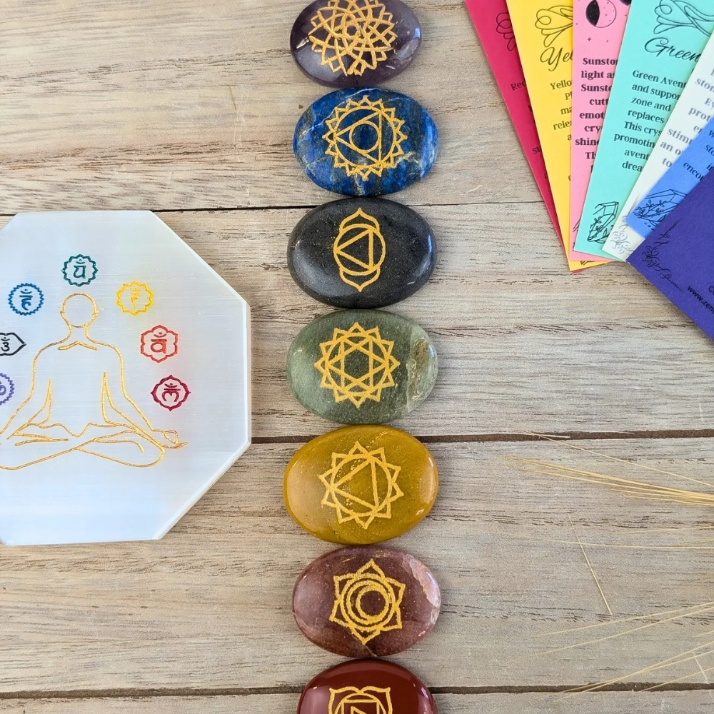 Our Handmade Chakra Worry Stone Set will balance and cleanse your entire chakra system. Hurry, this is the only set available 