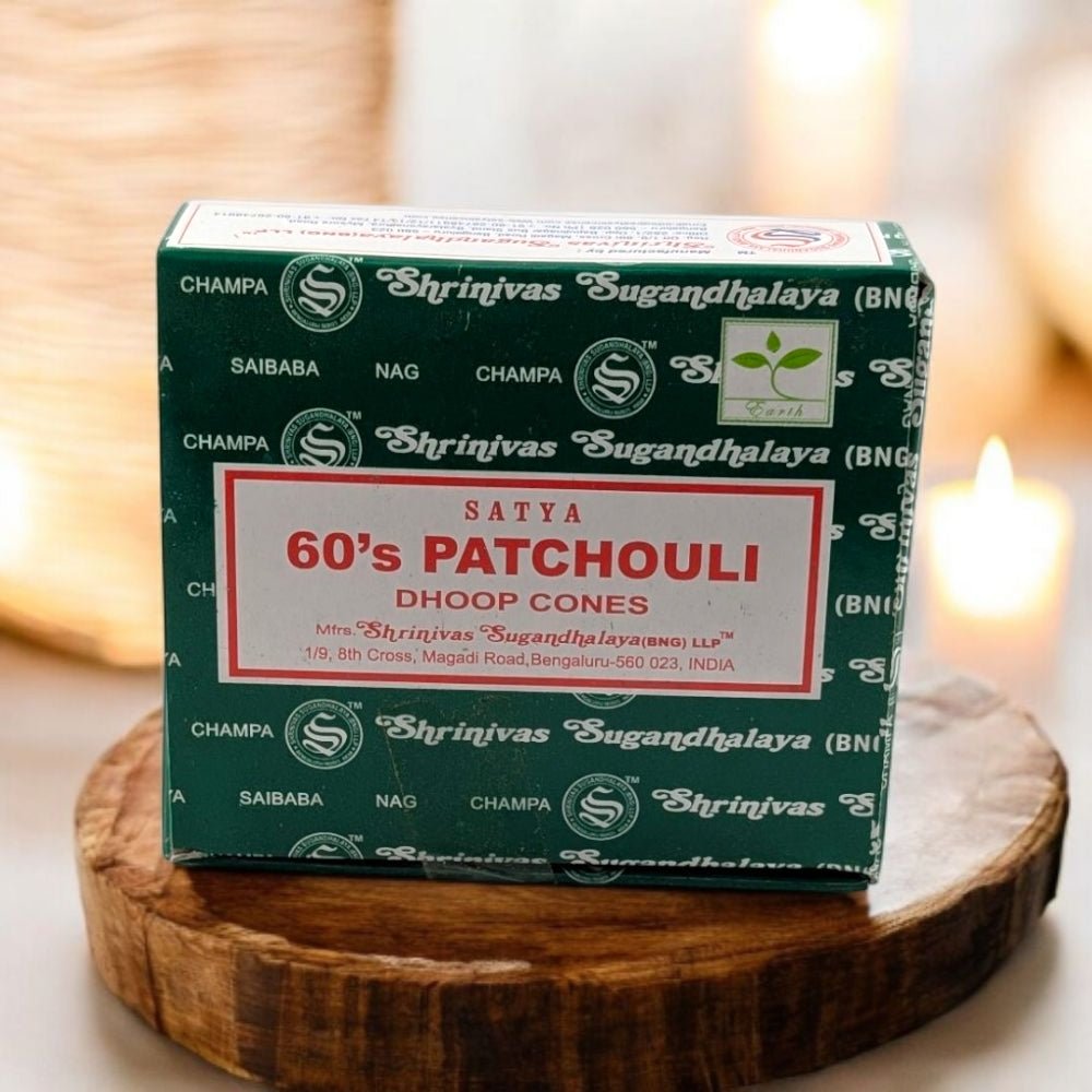 Earthy & Musky Aroma – Satya 60’s Patchouli Incense for Meditation & Energy Cleansing