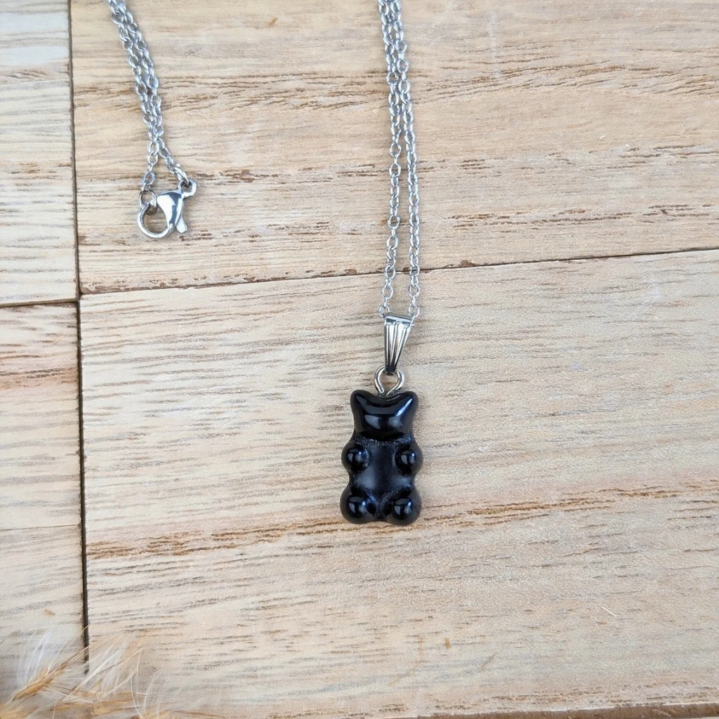 Black Onyx Gummy Bear Necklace