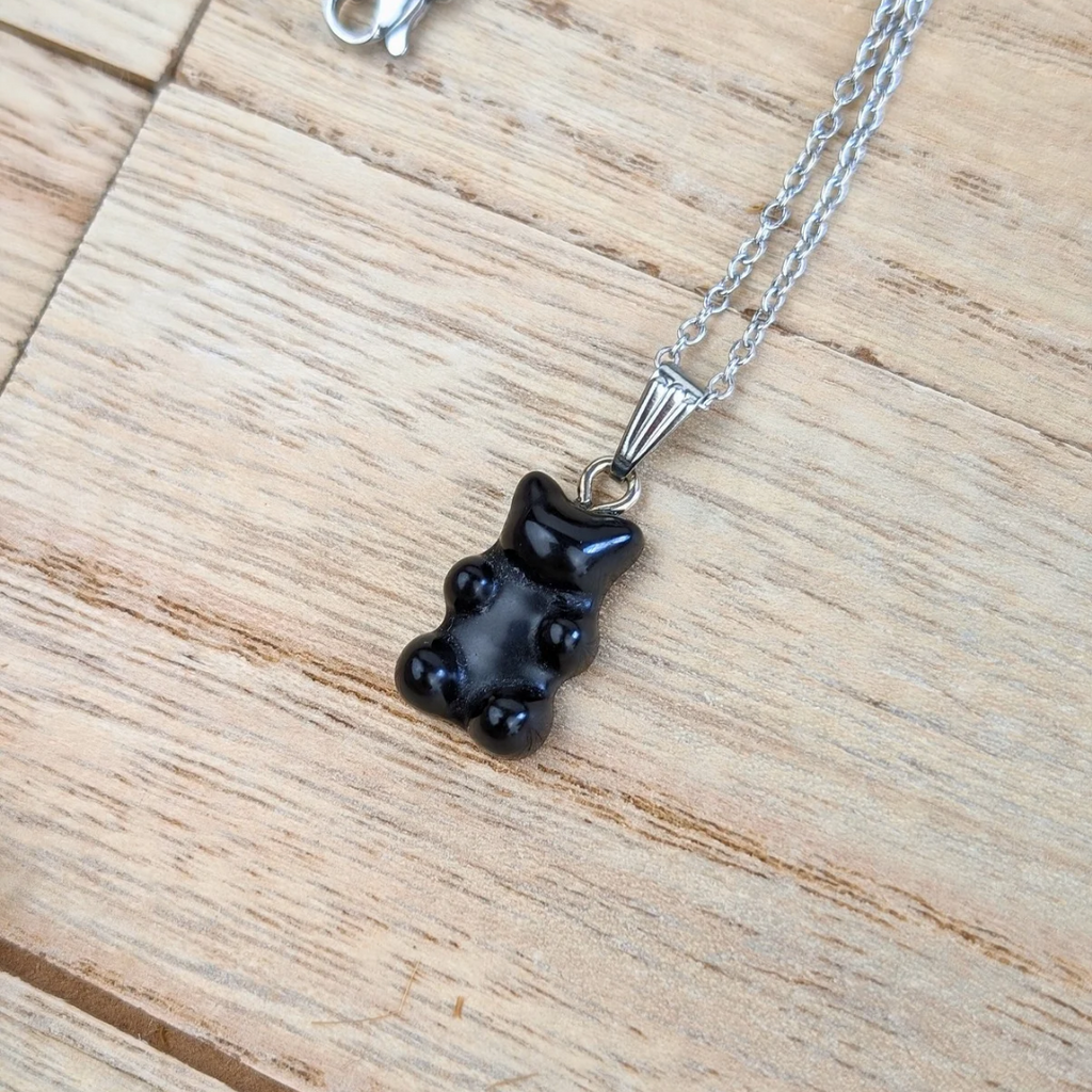 Black Onyx Gummy Bear Necklace