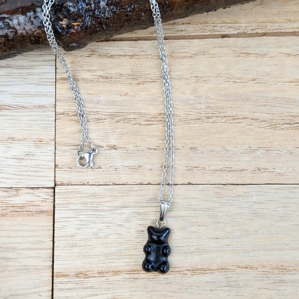 Black Onyx Gummy Bear Necklace