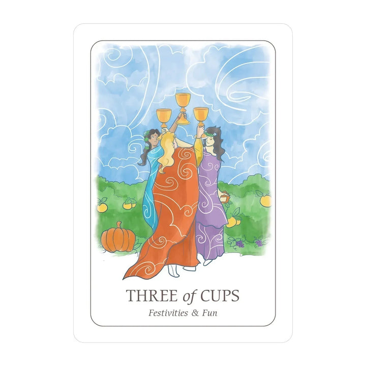 Three of Cups card from the Simplicity Tarot