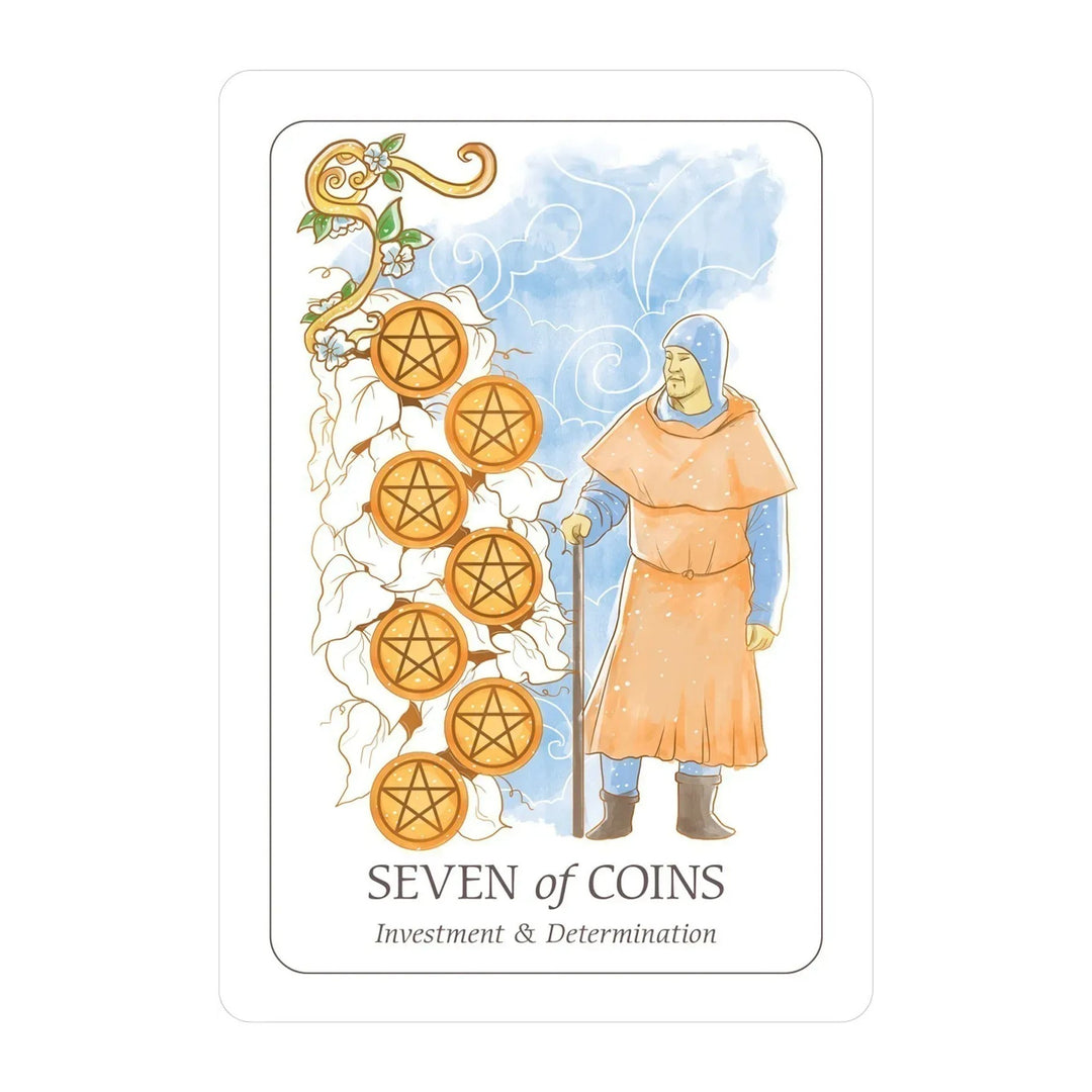 Seven of Coins card from the Simplicity Tarot