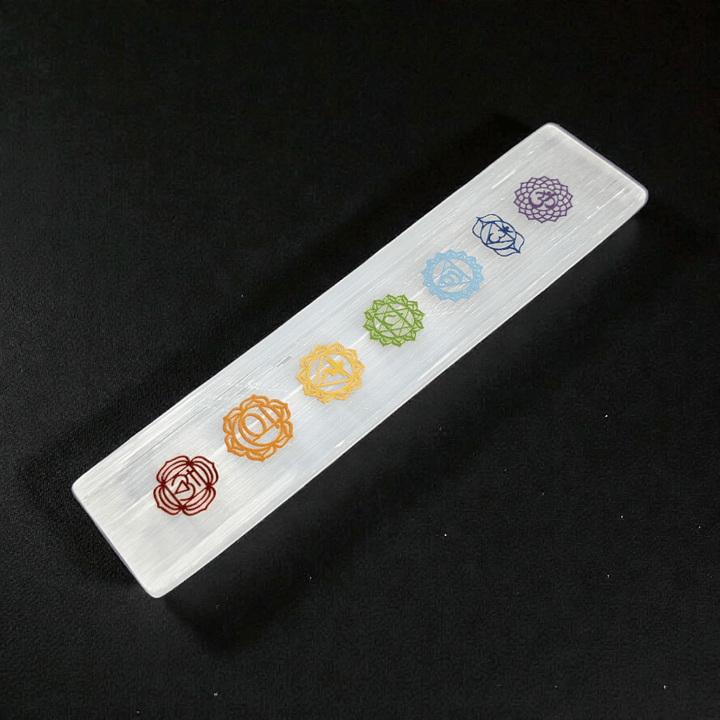 Petite plaque chakra en sélénite