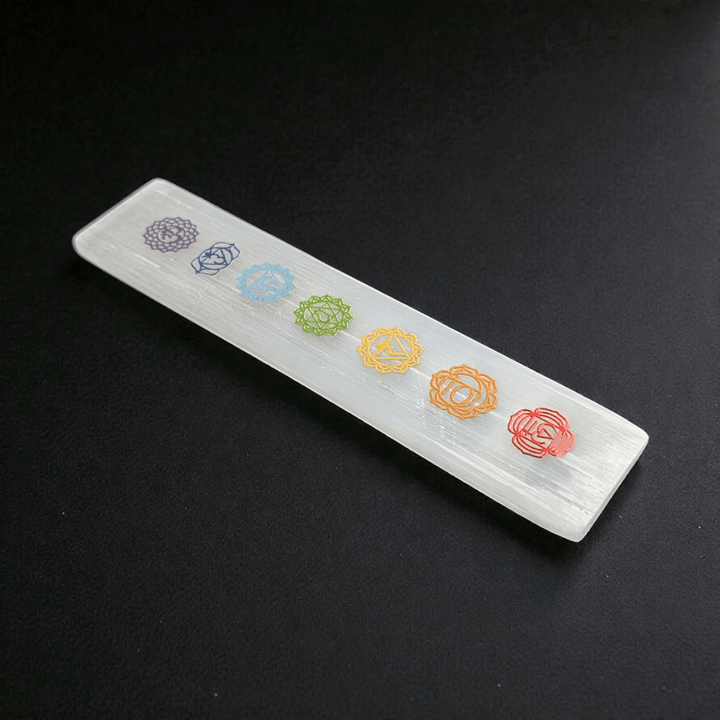 Petite plaque chakra en sélénite