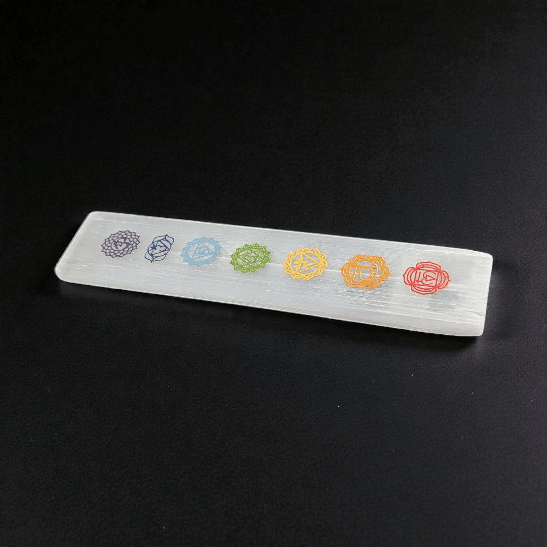 Petite plaque chakra en sélénite