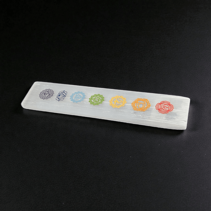 Petite plaque chakra en sélénite