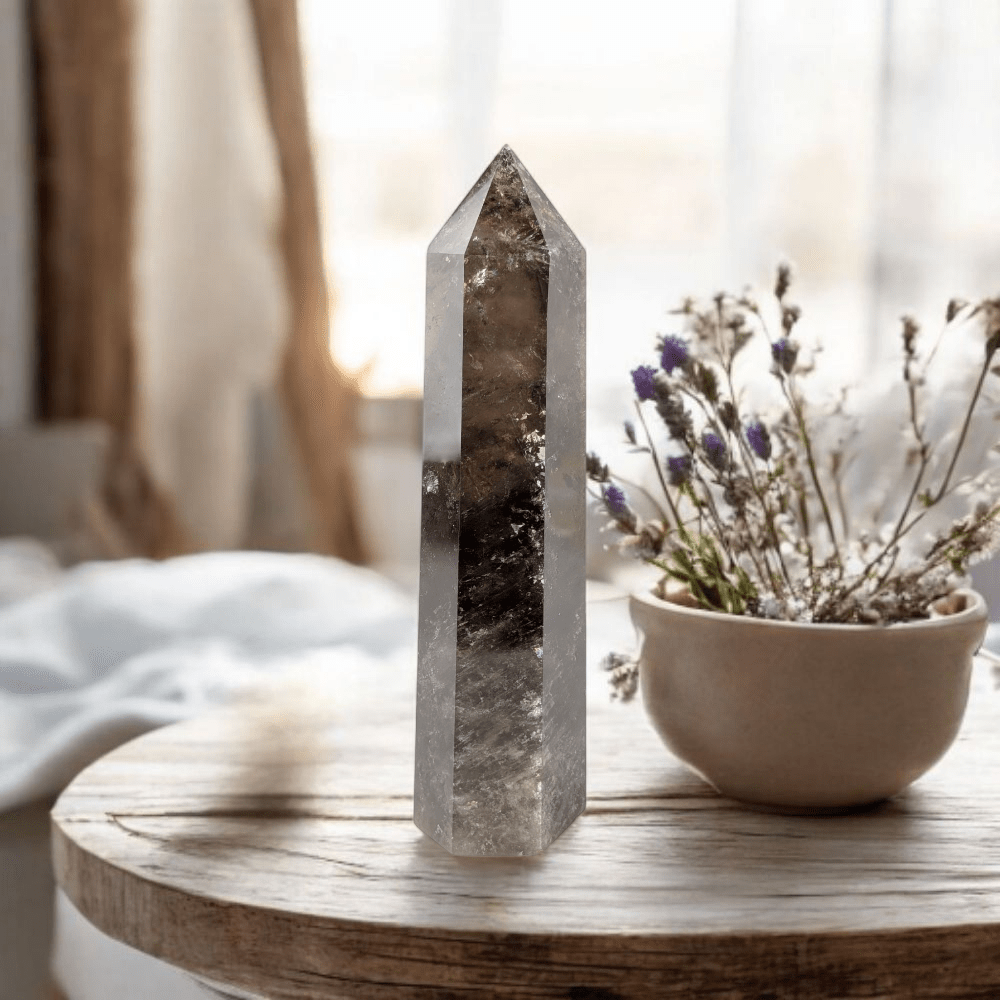 Exact Smoky Quartz point for grounding and focus