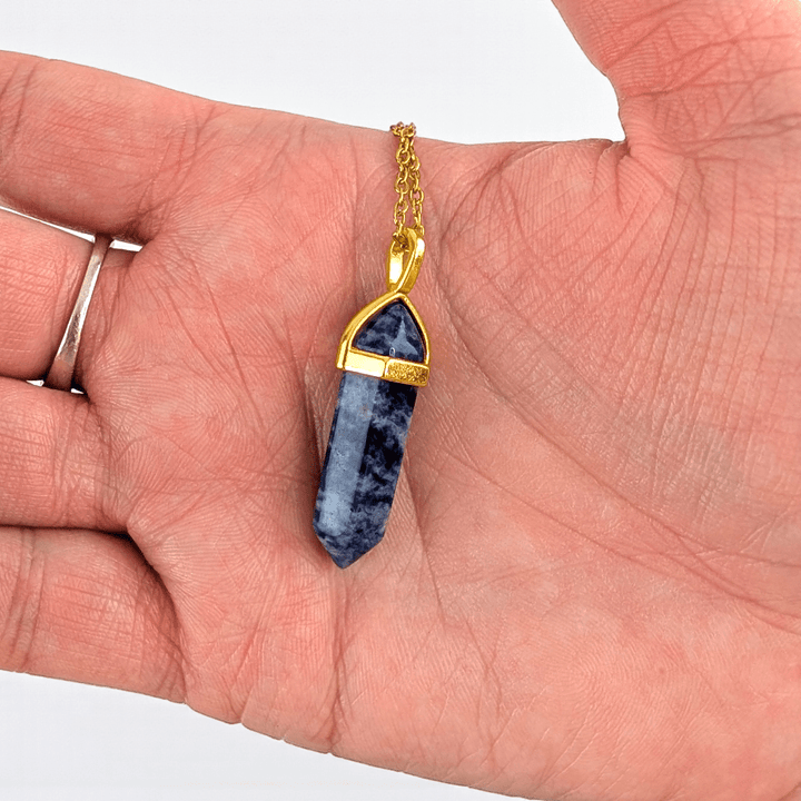 throat chakra crystal necklace available at zen collection metaphysical store in Barrie. Shop in-store or online now