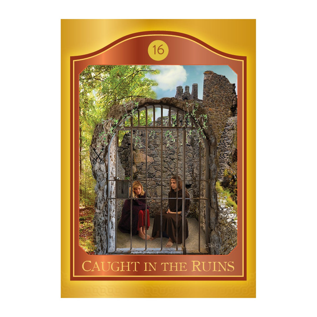 Caught in the Ruins card from The Akashic Tarot