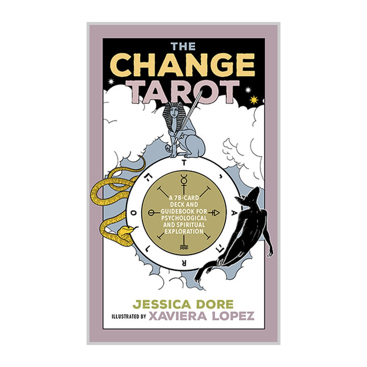 The Change Tarot box front by Jessica Dore, illustrated by Xaviera Lopez