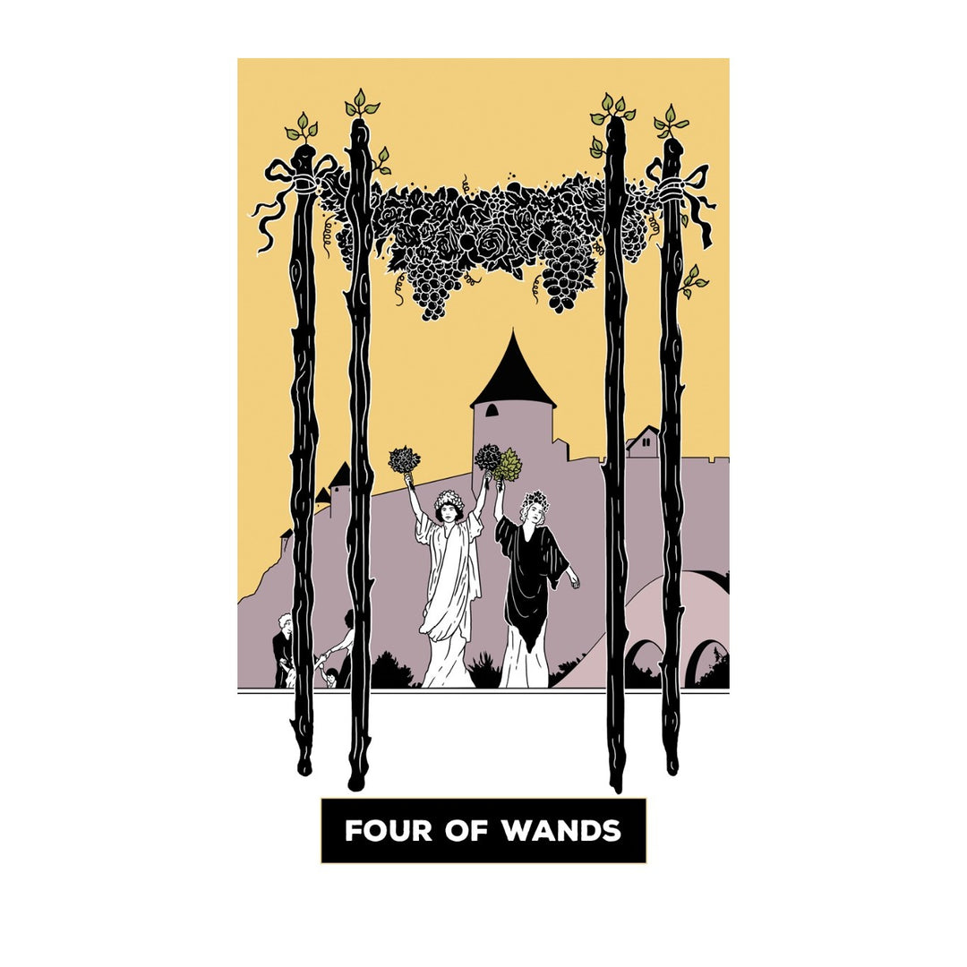 Four of Wands card from The Change Tarot