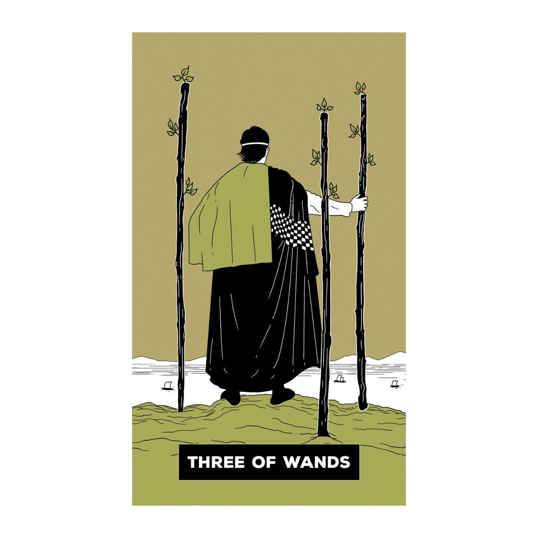 Three of Wands card from The Change Tarot