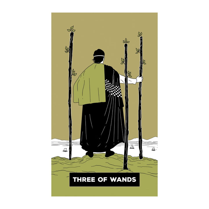 Three of Wands card from The Change Tarot