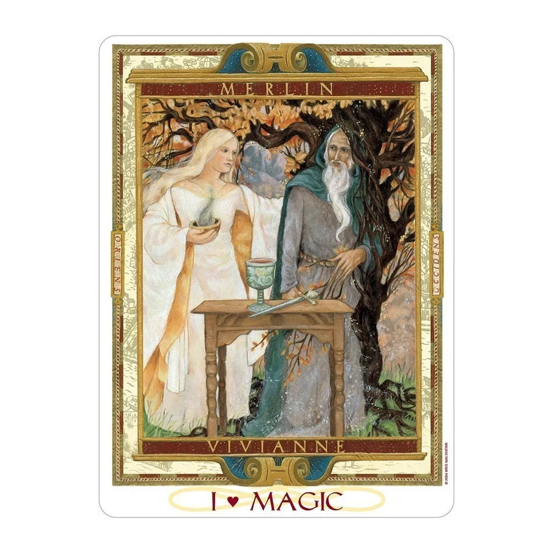 Magic card from The Lover’s Path Tarot, showing Merlin and Vivianne
