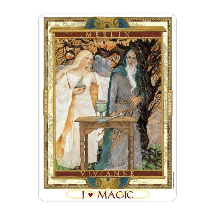 Magic card from The Lover’s Path Tarot, showing Merlin and Vivianne