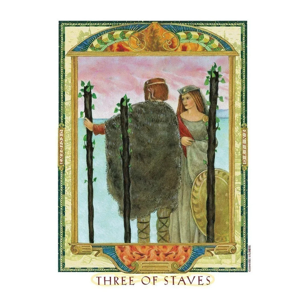 Three of Staves card from The Lover’s Path Tarot