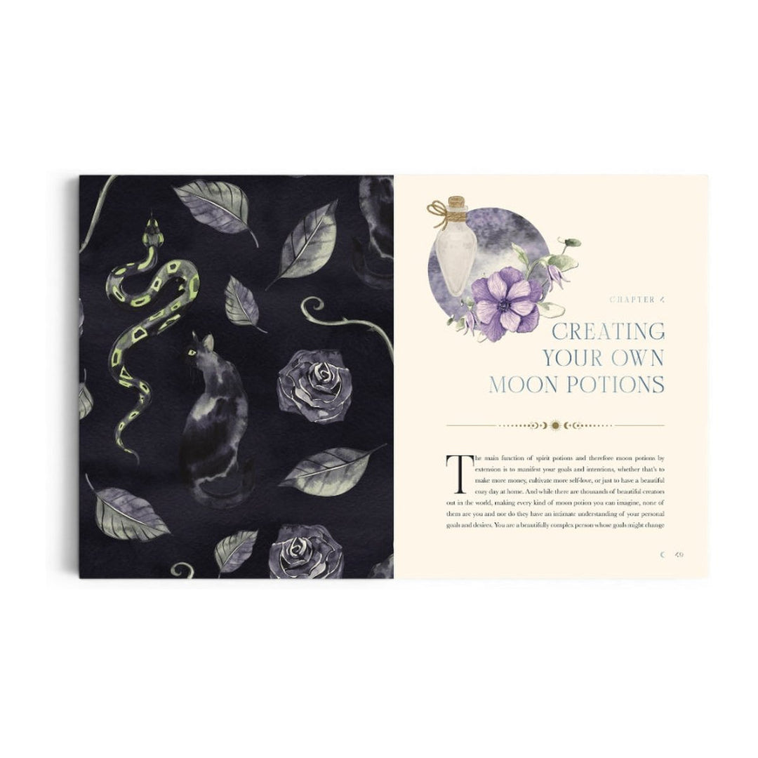 The Moon Apothecary pages opening the Creating Your Own Moon Potions chapter