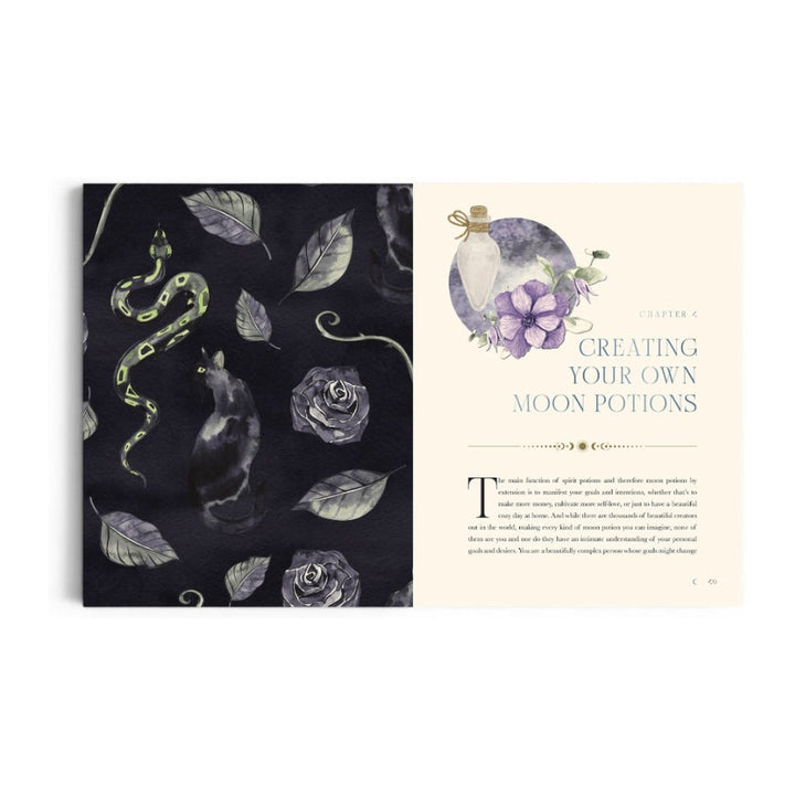 The Moon Apothecary pages opening the Creating Your Own Moon Potions chapter