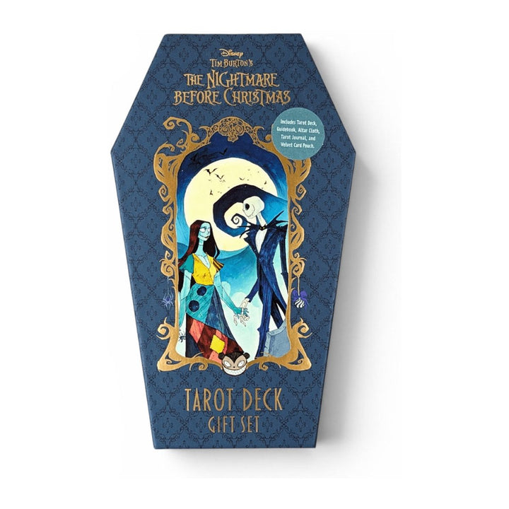 The Nightmare Before Christmas Tarot Deck gift set in a coffin-shaped box