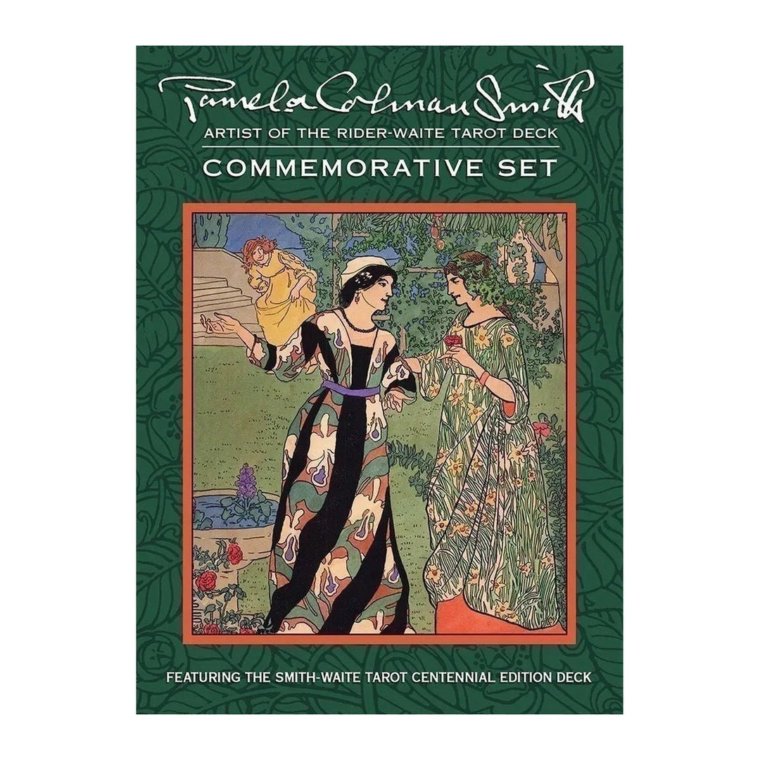 The Pamela Colman Smith Commemorative Set box front, showing two women in a garden