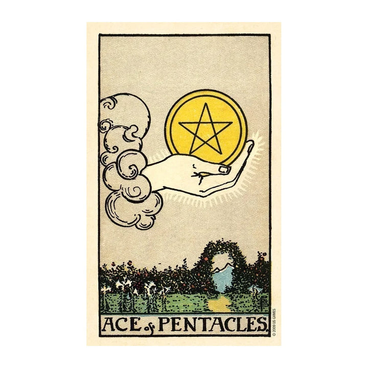 Ace of Pentacles card from The Pamela Colman Smith Commemorative Set