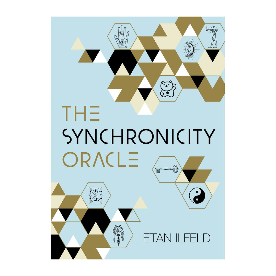 The Synchronicity Oracle box front by Etan Ilfeld, with geometric symbols