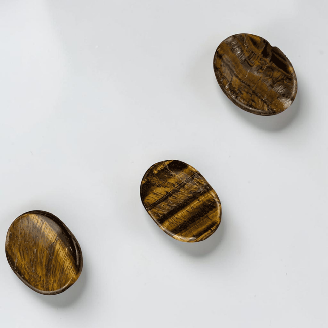 Tigers eye worry crystals for root chakra and solar plexus available at Zen Collection Metaphysical Store Canada