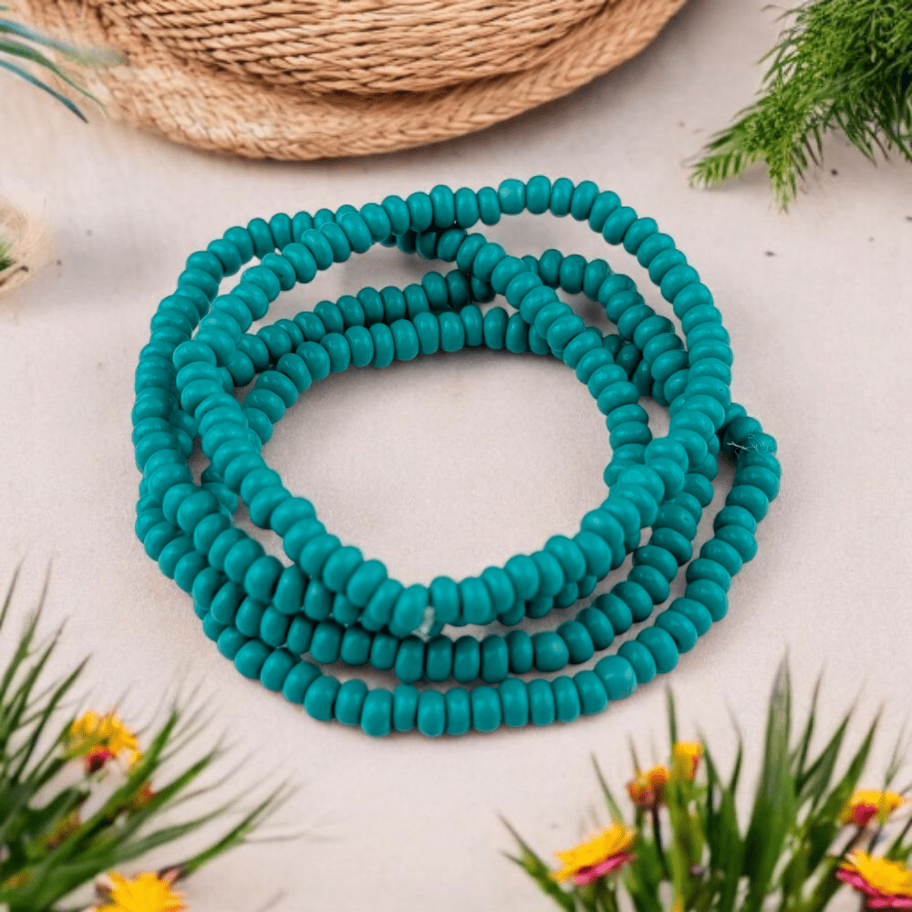 handmade turquoise anklets pack of 4