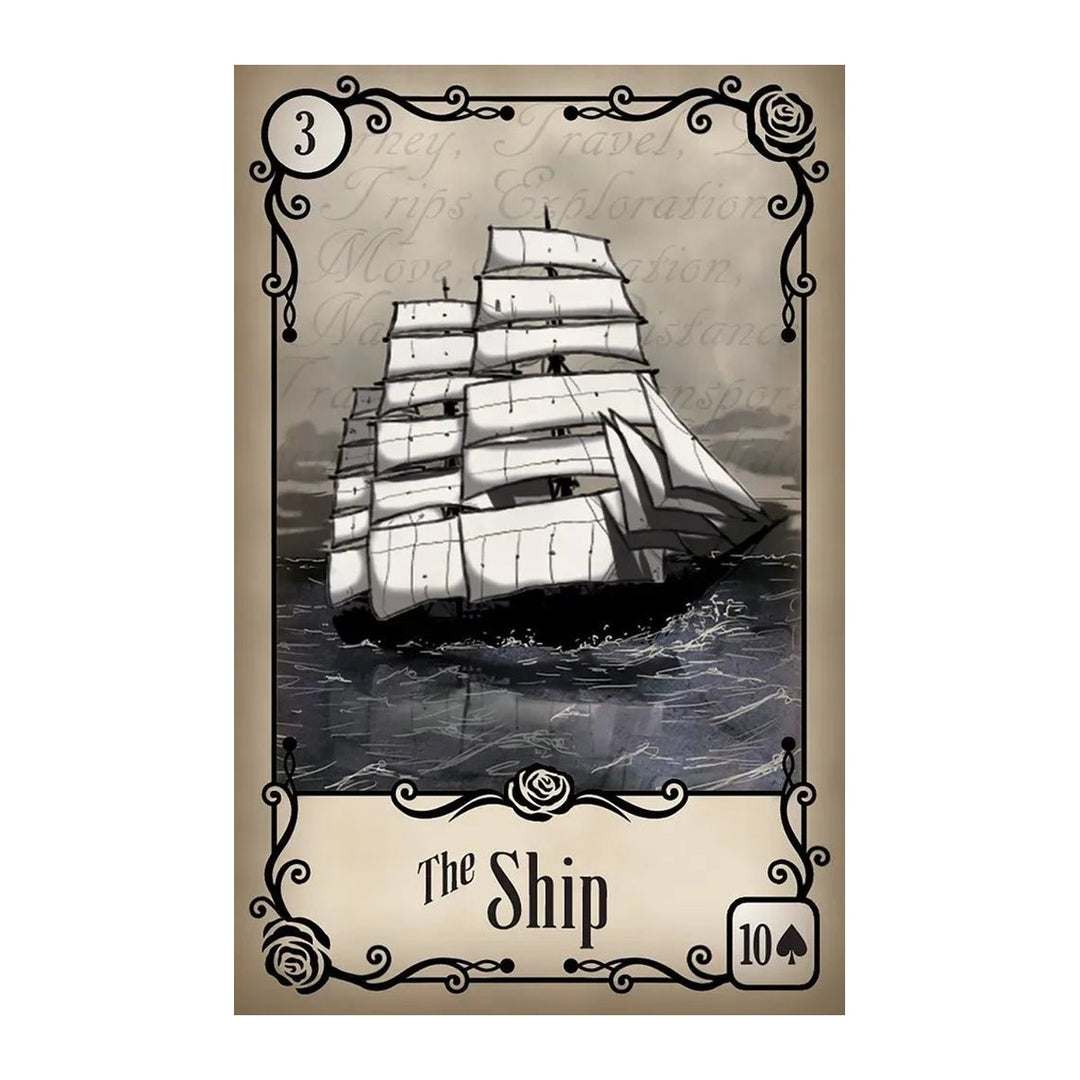 The Ship card (3) from the Under the Roses Lenormand