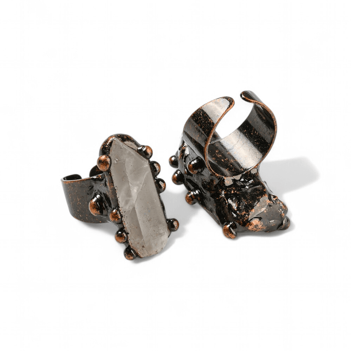 Unique Clear Quartz Crystal Ring — Clear Quartz crystal ring — Zen Collection metaphysical store Barrie Ontario