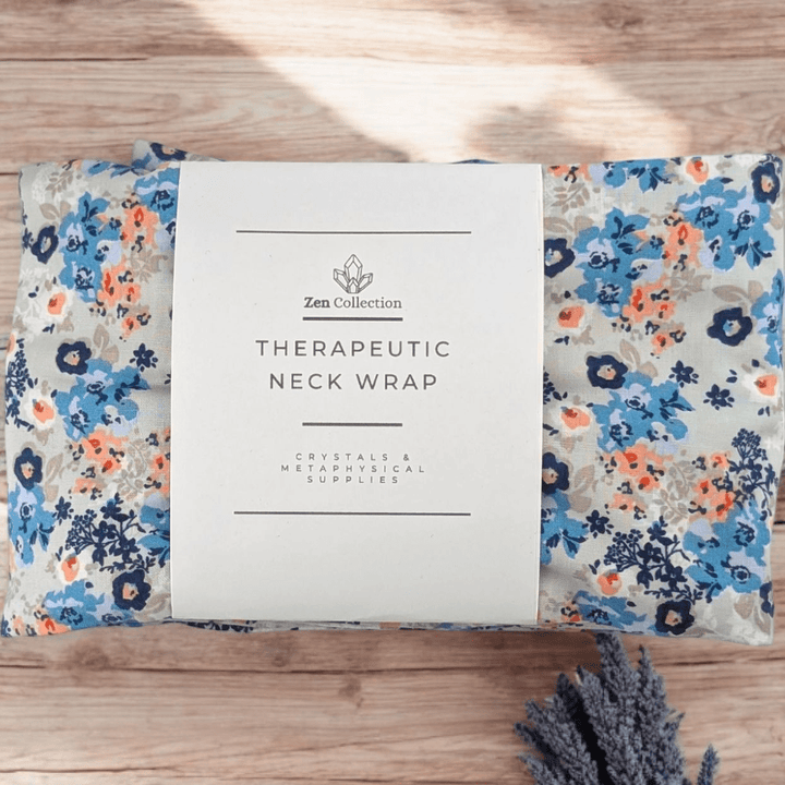 Whimsy Petals Weighted Neck Wrap on neutral surface

