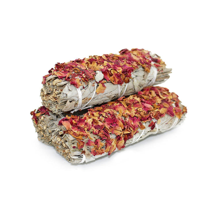 Wild Rose and White Sage Smudge Stick available at Zen Collection Metaphysical Store Canada
