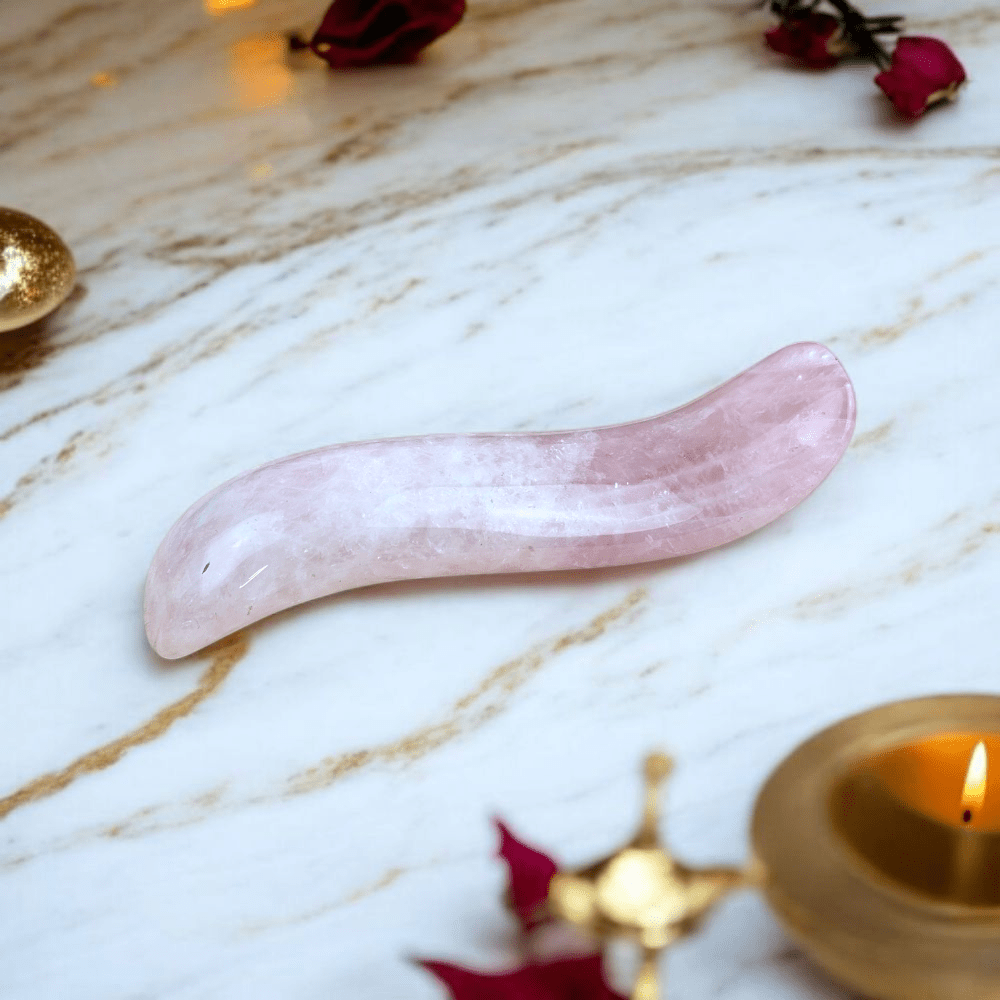 Gentle energy rose quartz massage stone