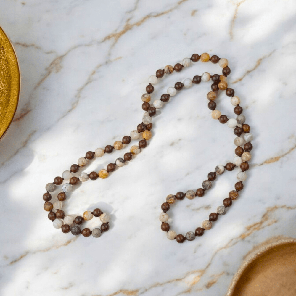 108-bead meditation mala necklace