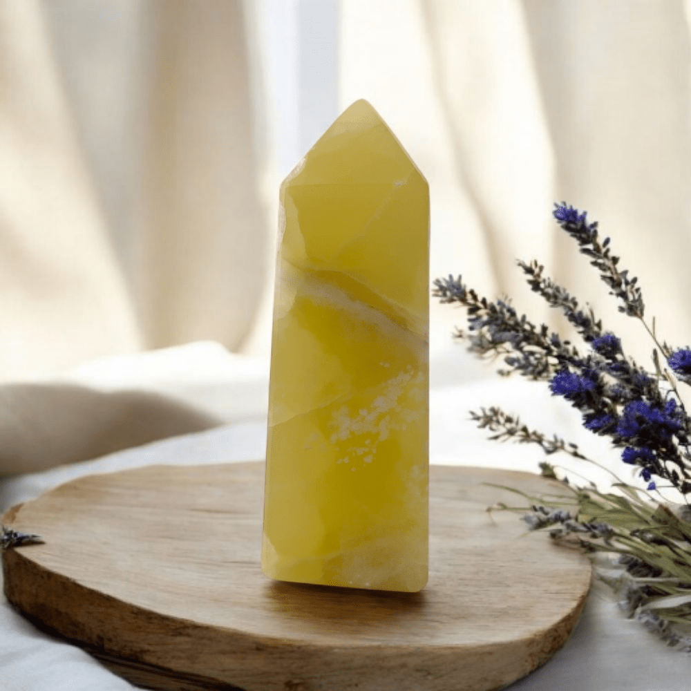 Polished Lemon Calcite Stone for Solar Plexus Chakra
