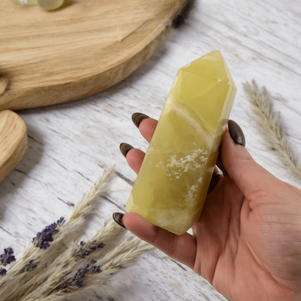 Lemon Calcite Crystal Tower for Mental Clarity