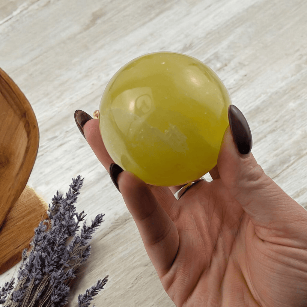 Uplifting Lemon Calcite Sphere for Emotional Balance