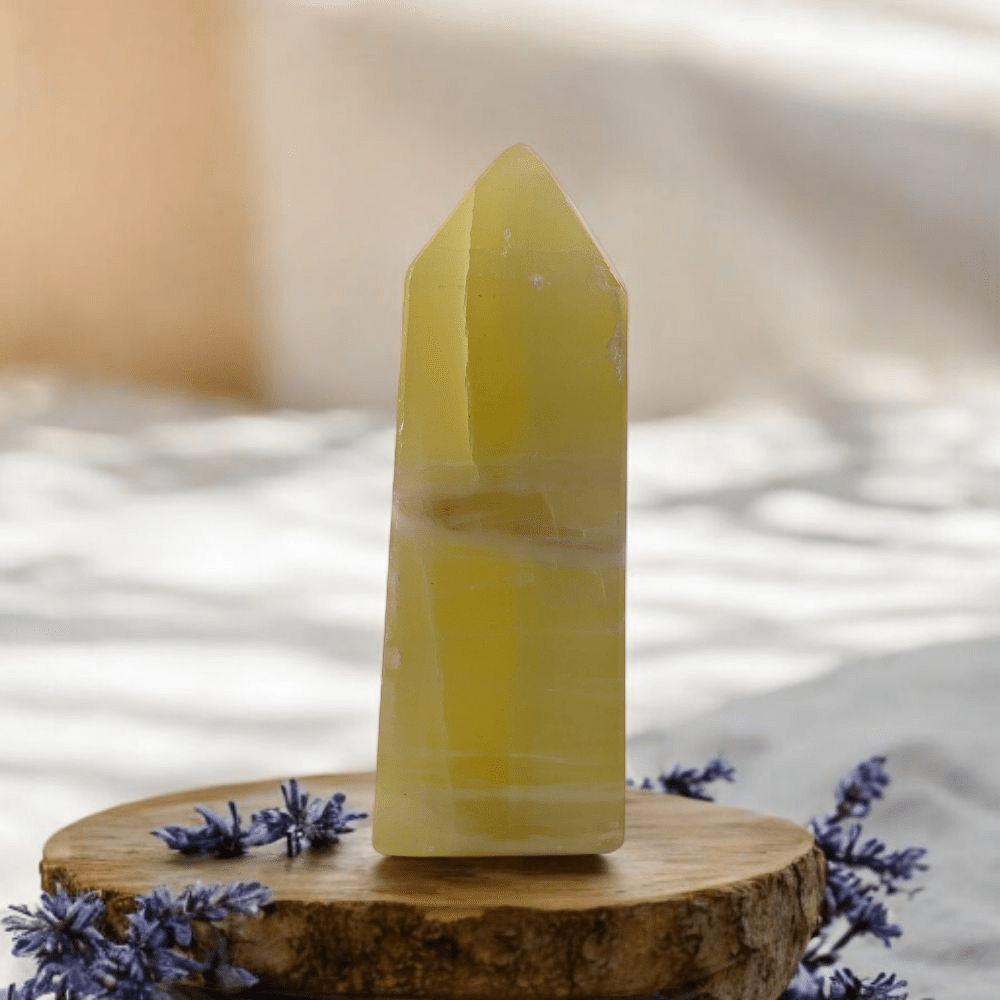 Unique Lemon Calcite Tower for Motivation