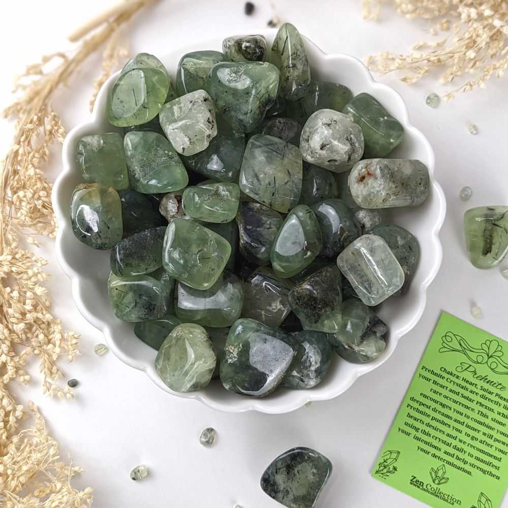 Prehnite Tumbles - Zen Collection